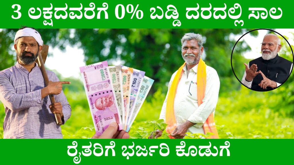 Kisan Credit Card up to 3 lakhs at 0% interest rate